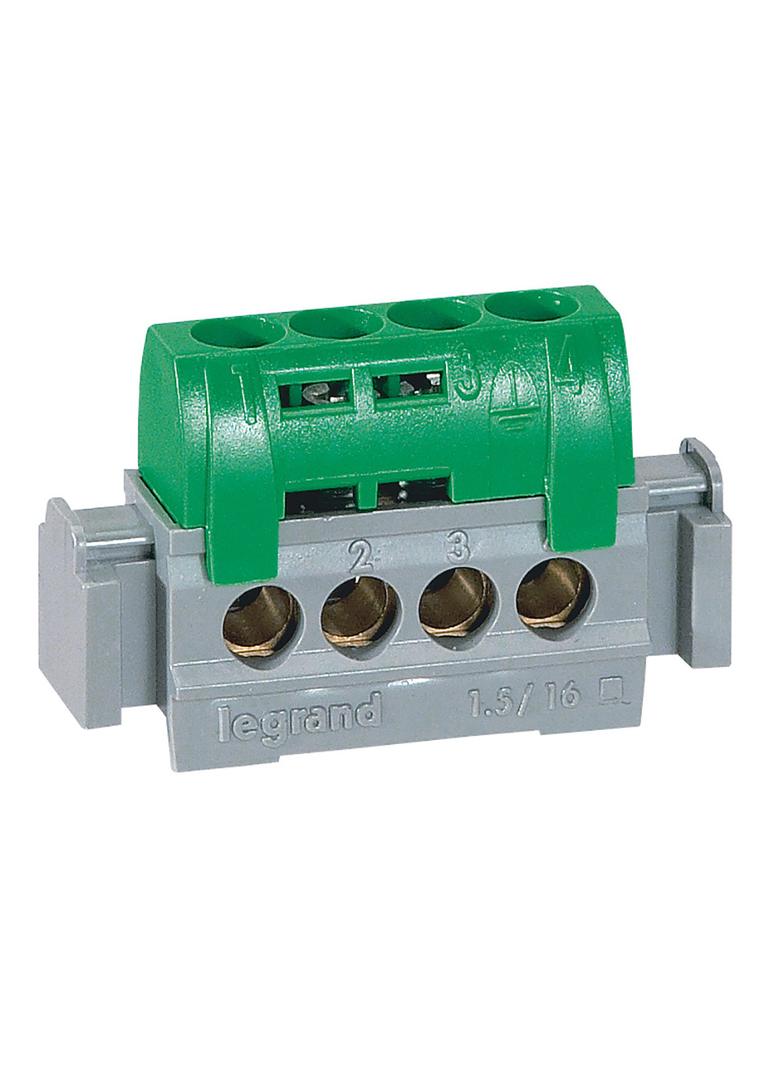 Listwa Zaciskowa 4-Otwory Zielona IP2X Z4 004830 LEGRAND