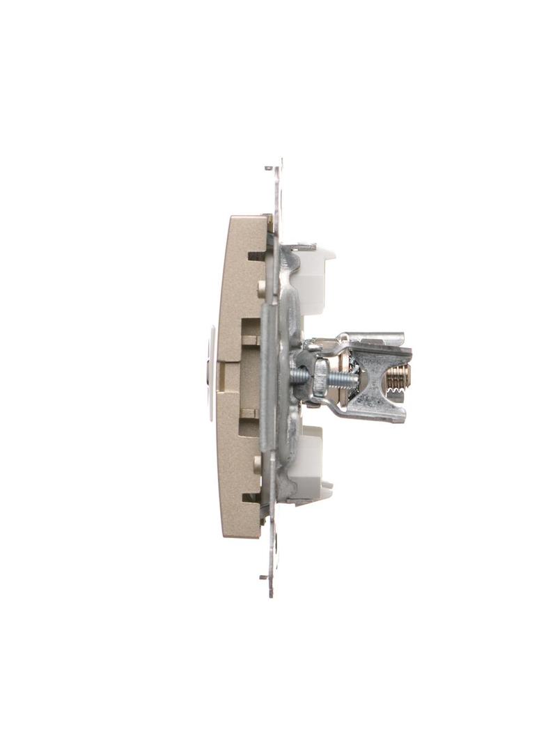 Simon 54 Gniazdo ekwipotencjalne podwójne złoty mat