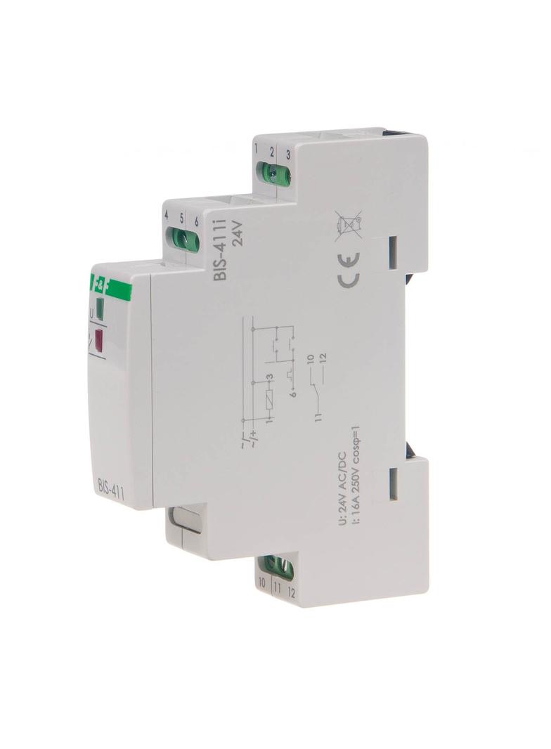 Przekaźnik bistabilny 9-30 V AC/DC montaż na szynie DIN BIS-411-24V F&F