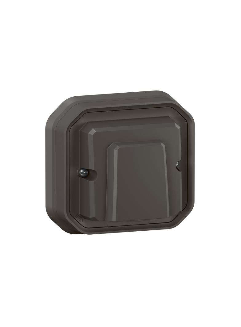 NOWE PLEXO - WYJŚCIE KABLOWE Z UCHWYTEM KOMPLET PODTYNK. 16A-230V~ ANTRACYT