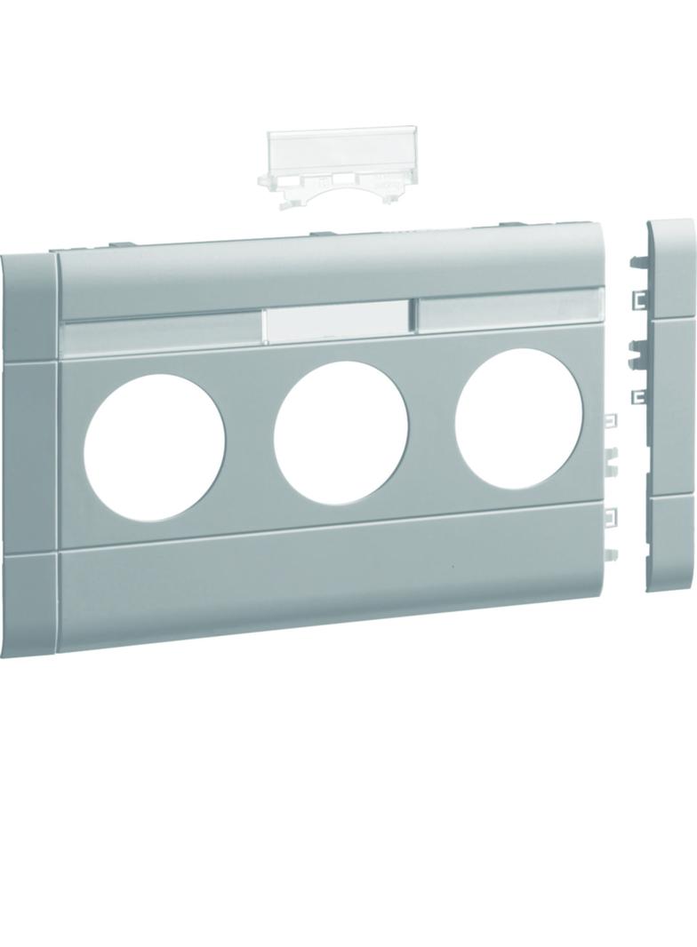tehalit.WA Maskownica potrójna z polem opisowym ABS bezhalogenowy 120mm jasnosz. GB120317035 HAGER