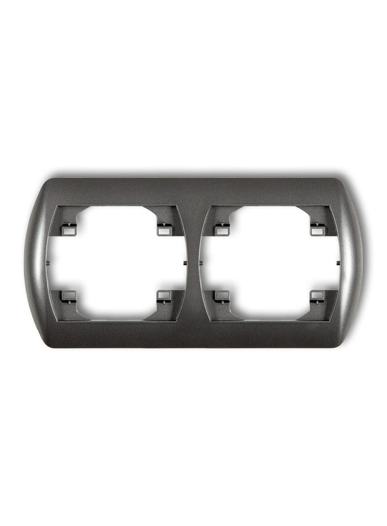 TREND Ramka pozioma podwójna grafitowa