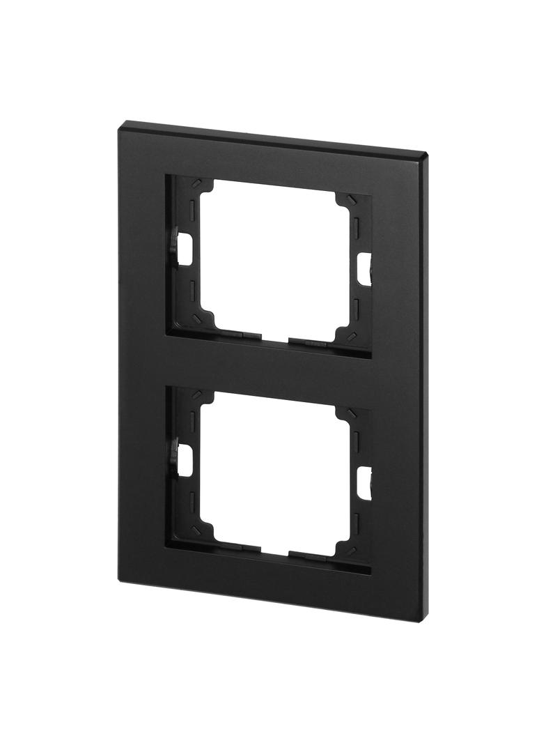 Ramka podwójna pionowa Onyx, Ra-2OP, czarny OR-OE-7520/2/V/B ORNO