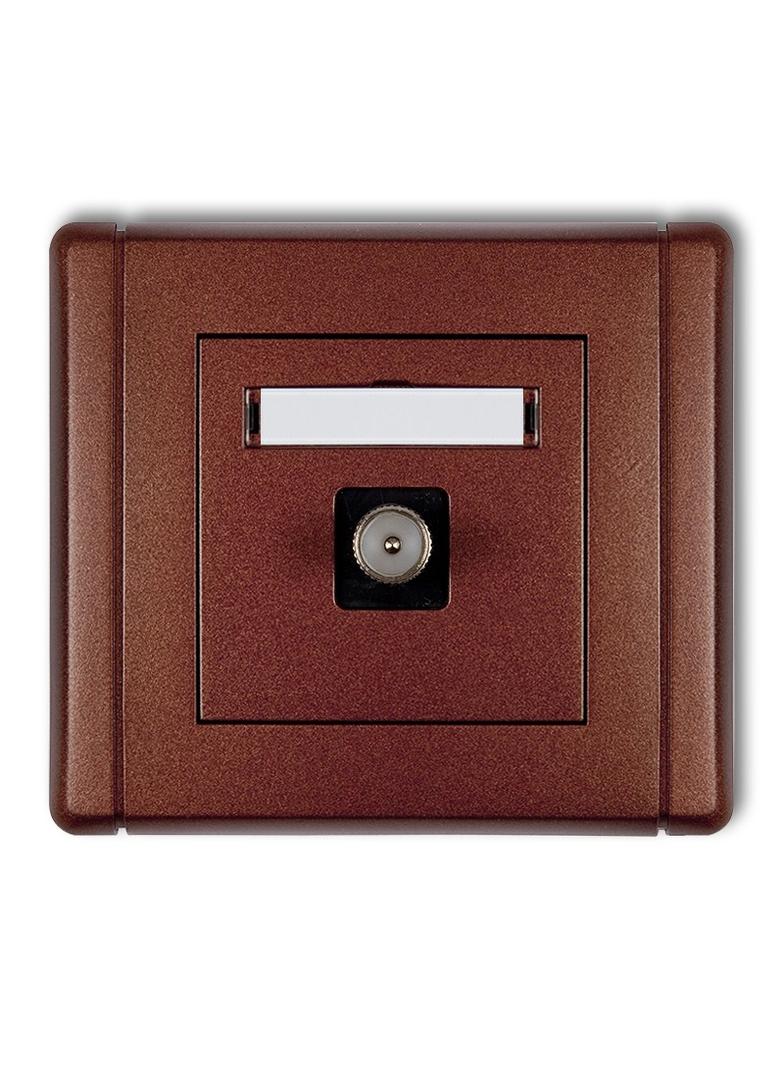 FLEXI Gniazdo antenowe pojedyncze TV brązowy metalik