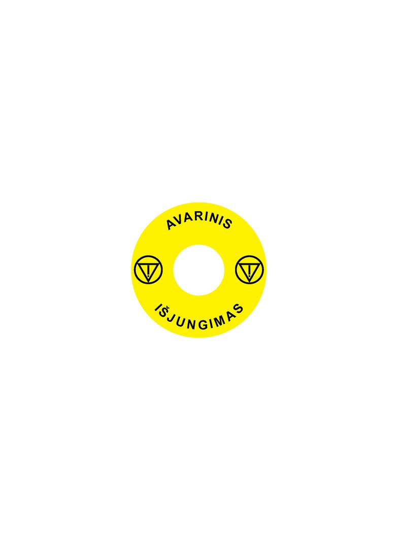 Ex9P1 H S6LT Naklejka wyłącznika awaryjnego do Ex9P1 H średnica 60mm samoprzylepna żółta LT 106804