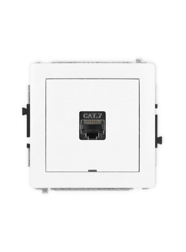 DECO Mechanizm gniazda komputerowego pojedynczego 1xRJ45, kat. 7, ekranowany, 8-stykowy, bez pola op