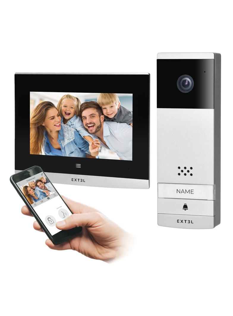 Extel Wave bezprzewodowy zestaw wideodomofonowy monitor 7" dotykowy menu OSD WI-FI + APP na tel EXTE