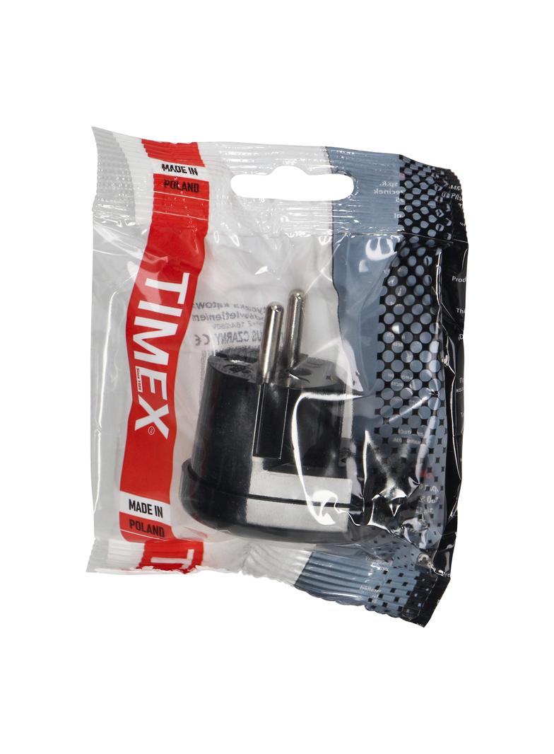 Wtyczka kątowa Uni-Schuko, 2P+Z , 16A, Czarna