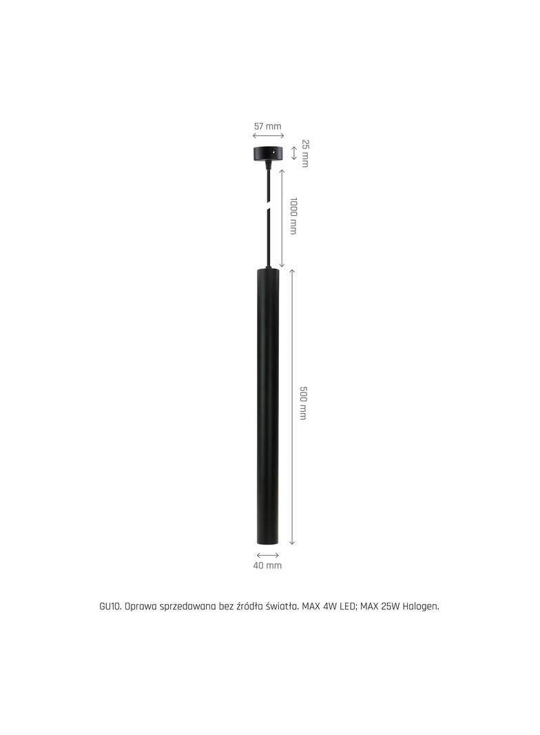 Oprawa punktowa CHLOE SLIM MR11 ZWIESZANA BAZA 250V IP20 40x500+1m kabel CZARNY regulowany kąt świec