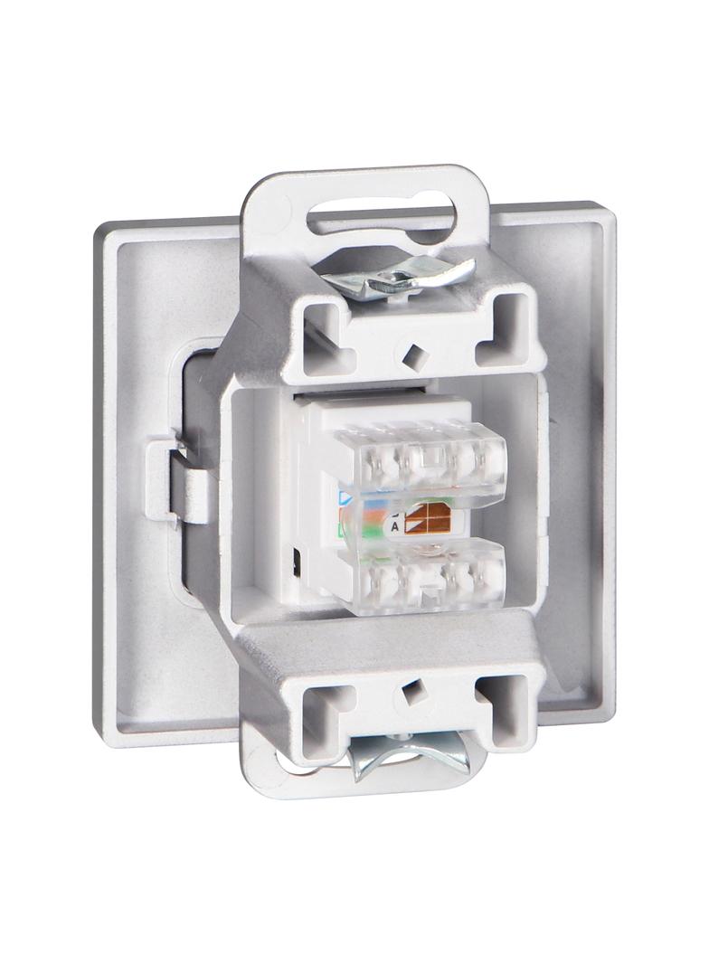 Gniazdo 1xRJ45 Cat5 Pearl, RJ45-5CAT/P1, antracyt