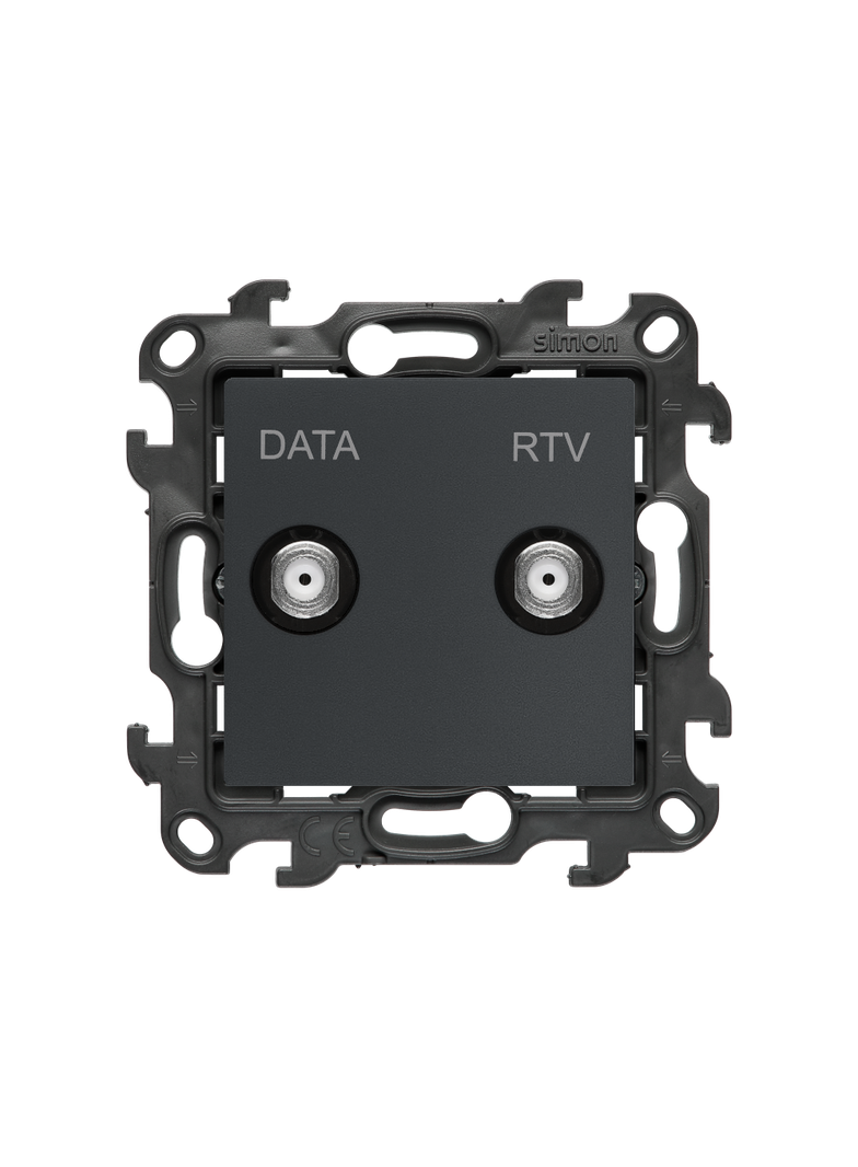 Simon 24 Gniazdo antenowe końcowe TV-DATA grafitowy mat NAD1.01/38