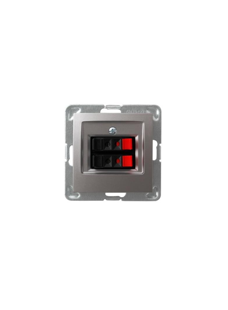 IMPRESJA Gniazdo głośnikowe podwójne - kolor tytan