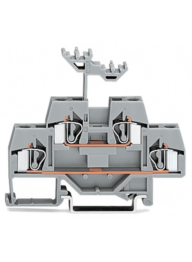 złączka dwupiętrowa L/L 4 mm2 szara