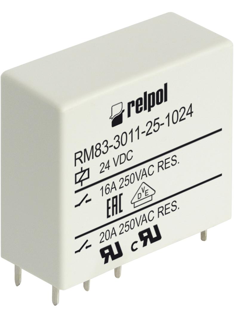 Przekaźnik miniaturowy 1P 10A 48V DC AgSnO2 PCB RM83‑3011‑25‑1048 863991 RELPOL