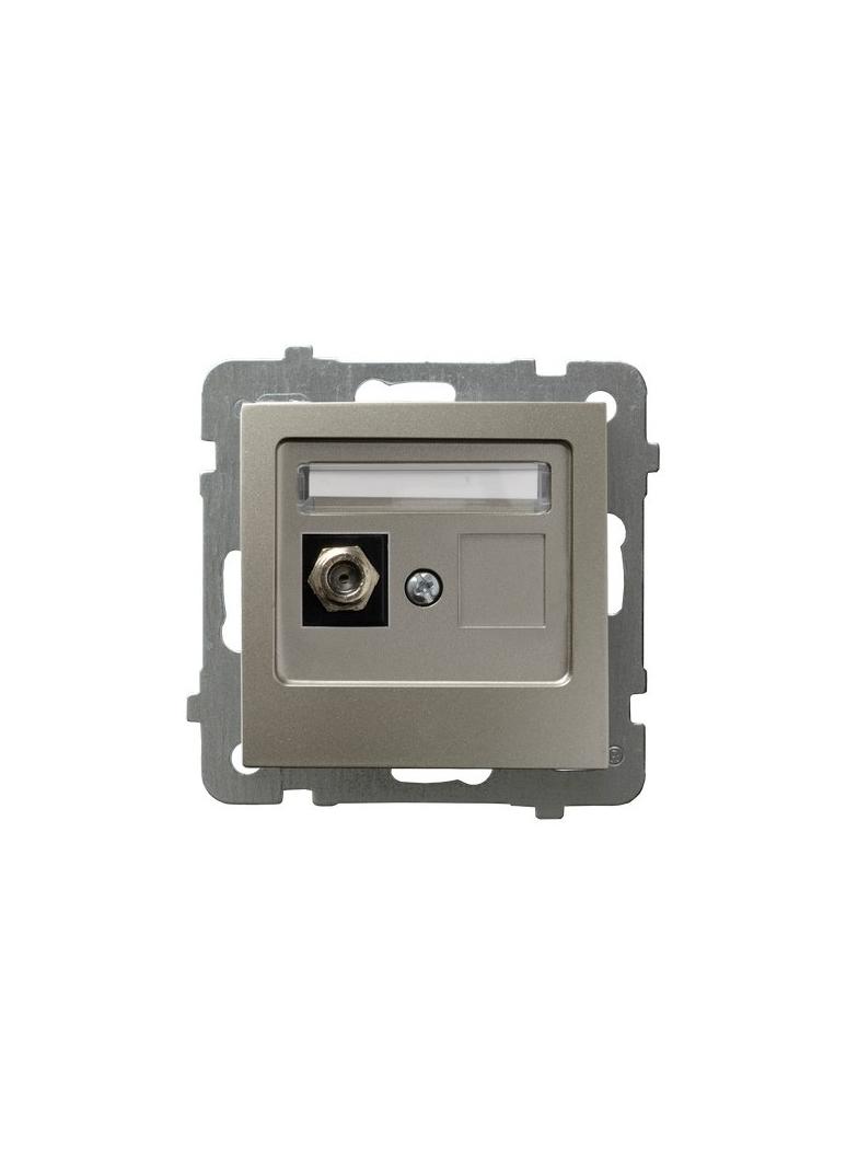 AS Gniazdo antenowe typu F pojedyncze - kolor satyna light