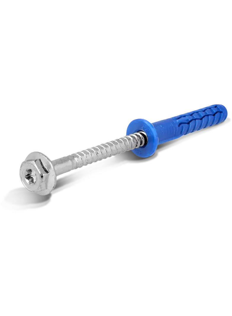Kołek FFS ramowy poliamidowy z krótką strefą rozporu z kołnierzem 10x50mm i wkrętem z łbem heksagona R-FFS-N-10K050 RAWLPLUG