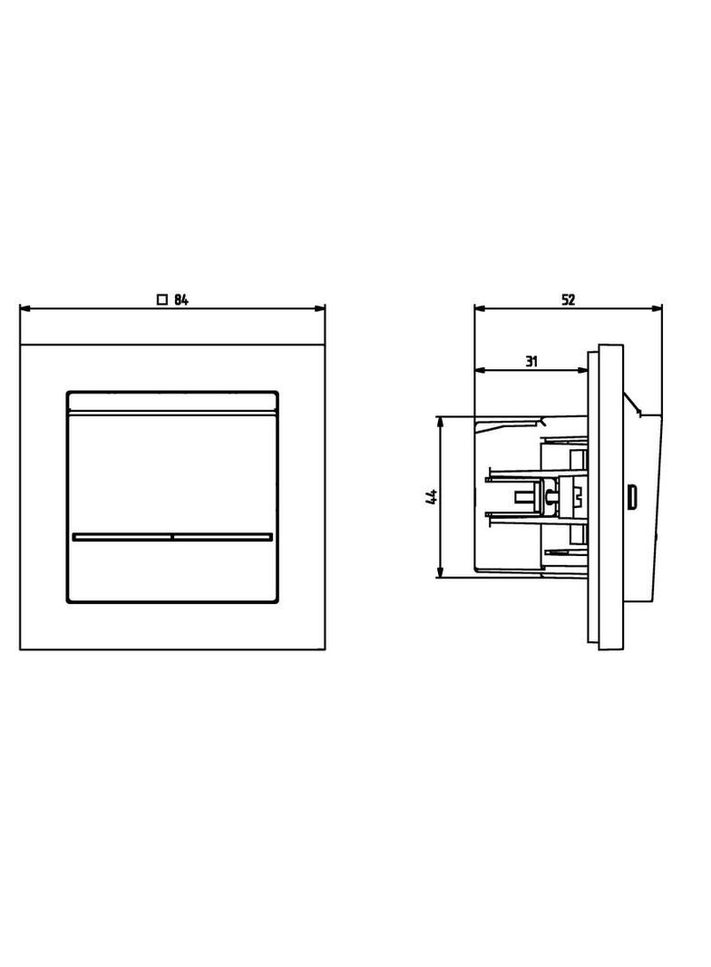 SONATA Łącznik hotelowy z podświetleniem pomarańczowym - kolor czarny metalik