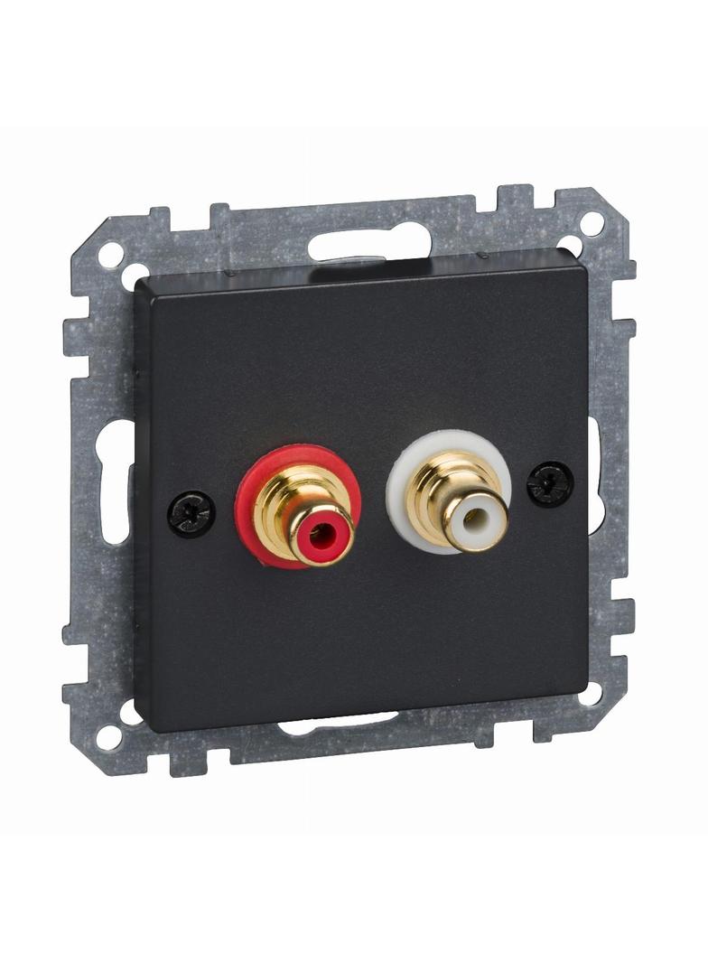 Merten, System M, gniazdo wtykowe złącza audio, antracyt