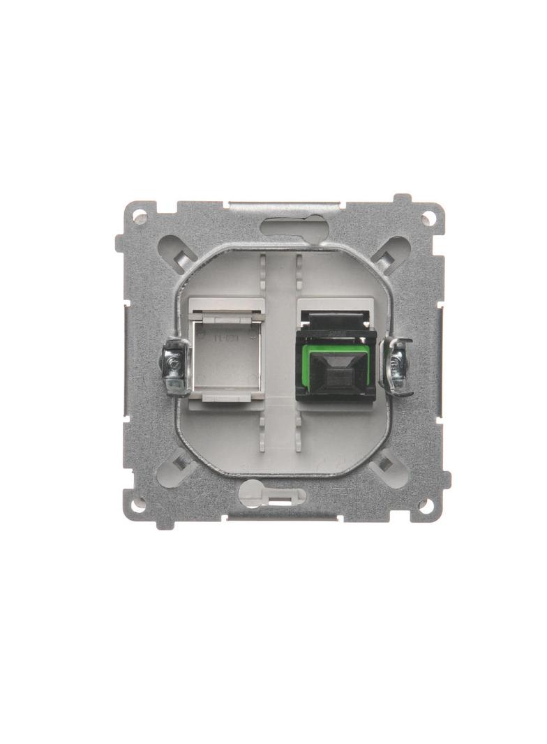 Simon Basic Gniazdo światłowodowe / optyczne pojedyncze SC/APC satynowy