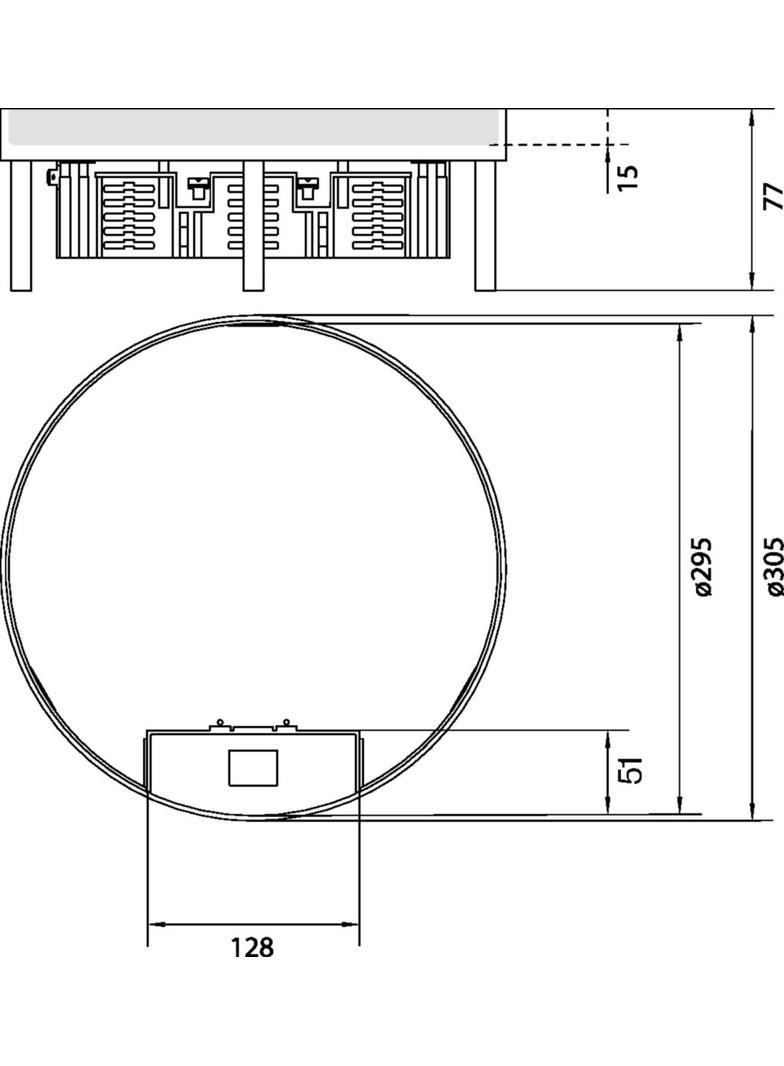 tehalit.VE-EE Pokrywa uchylna IP30 5kN EKR12 fi306 15mm stal nierdzewna
