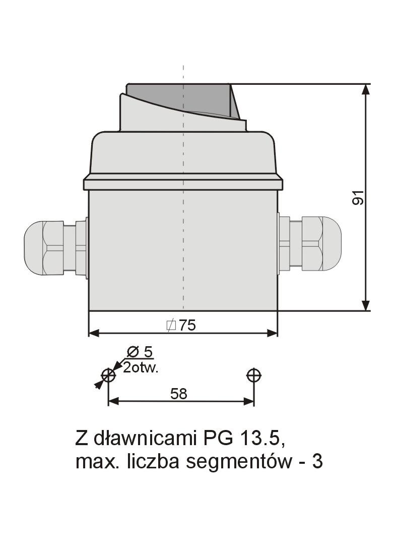 Łuk E12-43 Zmiana kierunku obrotów  L-0-P IP-65