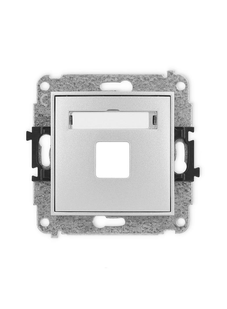 ICON Gniazdo antenowe multimedialne pojedyncze bez modułu (standard Keystone) srebrny metalik 7IGM-1P KARLIK