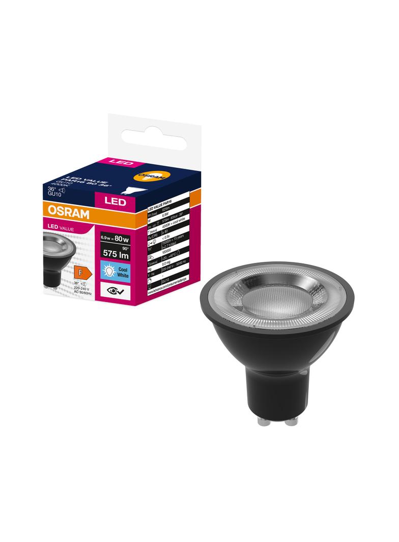 LED VALUE PAR16 80 36 6,9W 840 230V GU10 BK LEDVANCE