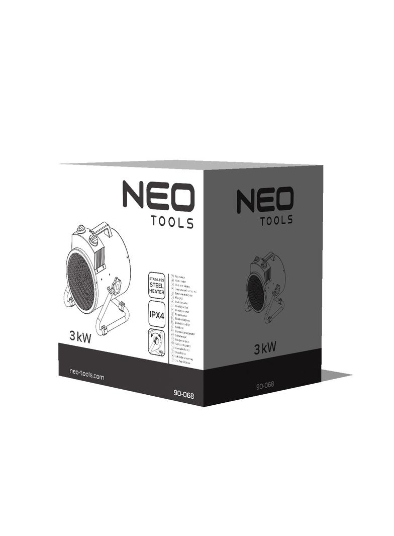 Nagrzewnica elektryczna 3kW przemysł, regulacja ustawienia, IPX4