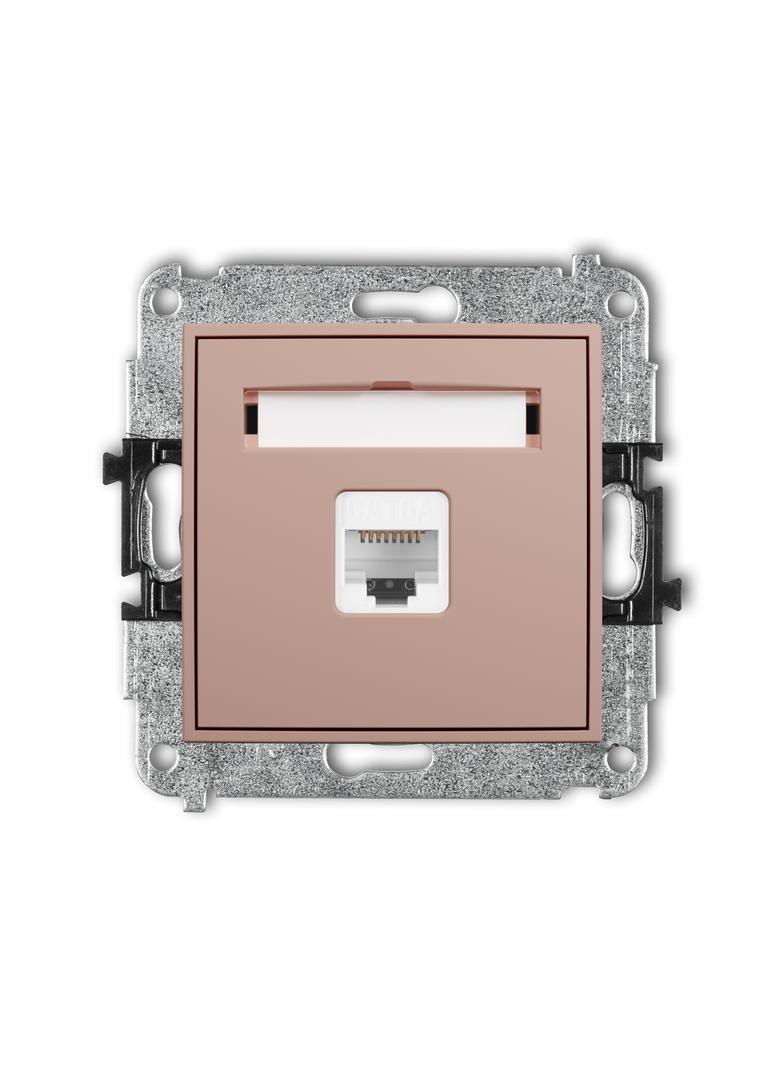 ICON Mechanizm gniazda komputerowego pojedynczego 1xRJ45, kat. 6A, 8-stykowy łososiowy