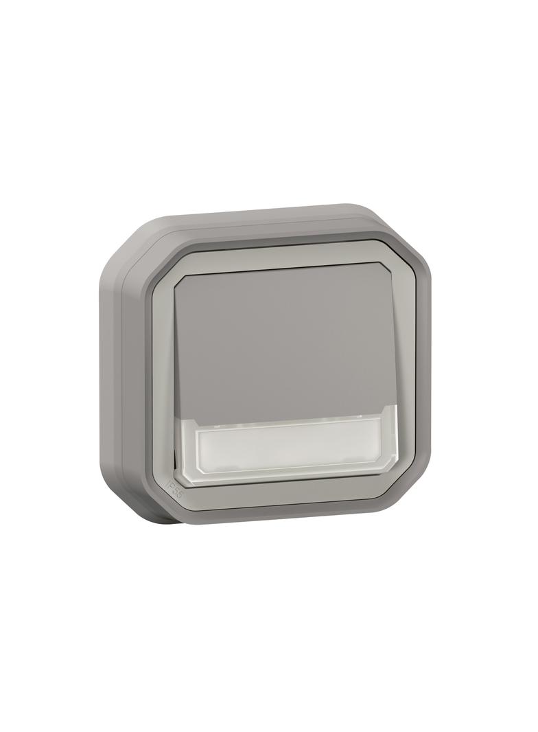 NOWE PLEXO - PRZY. NO/NC PODŚWI. Z UCHWYT ETY. PODTYNK. 10A- 250V SZARY 069824L LEGRAND