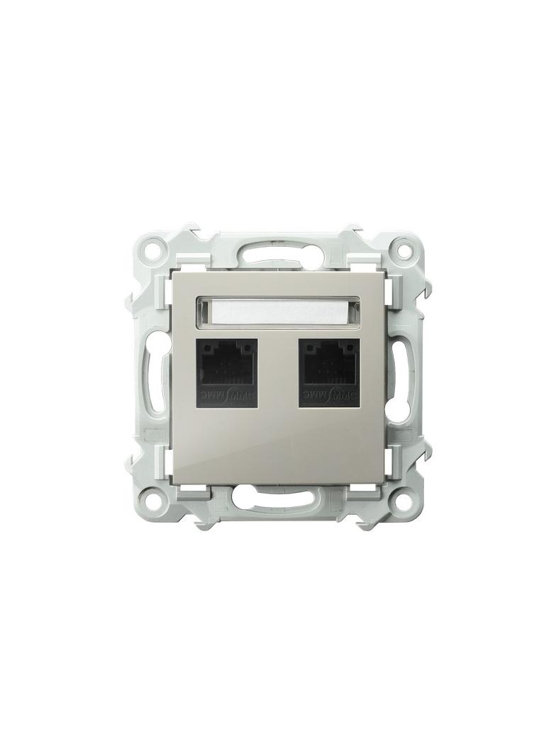 SZAFIR Gniazdo komputerowe podwójne, kat. 5e MMC - kolor kaszmirowy beż