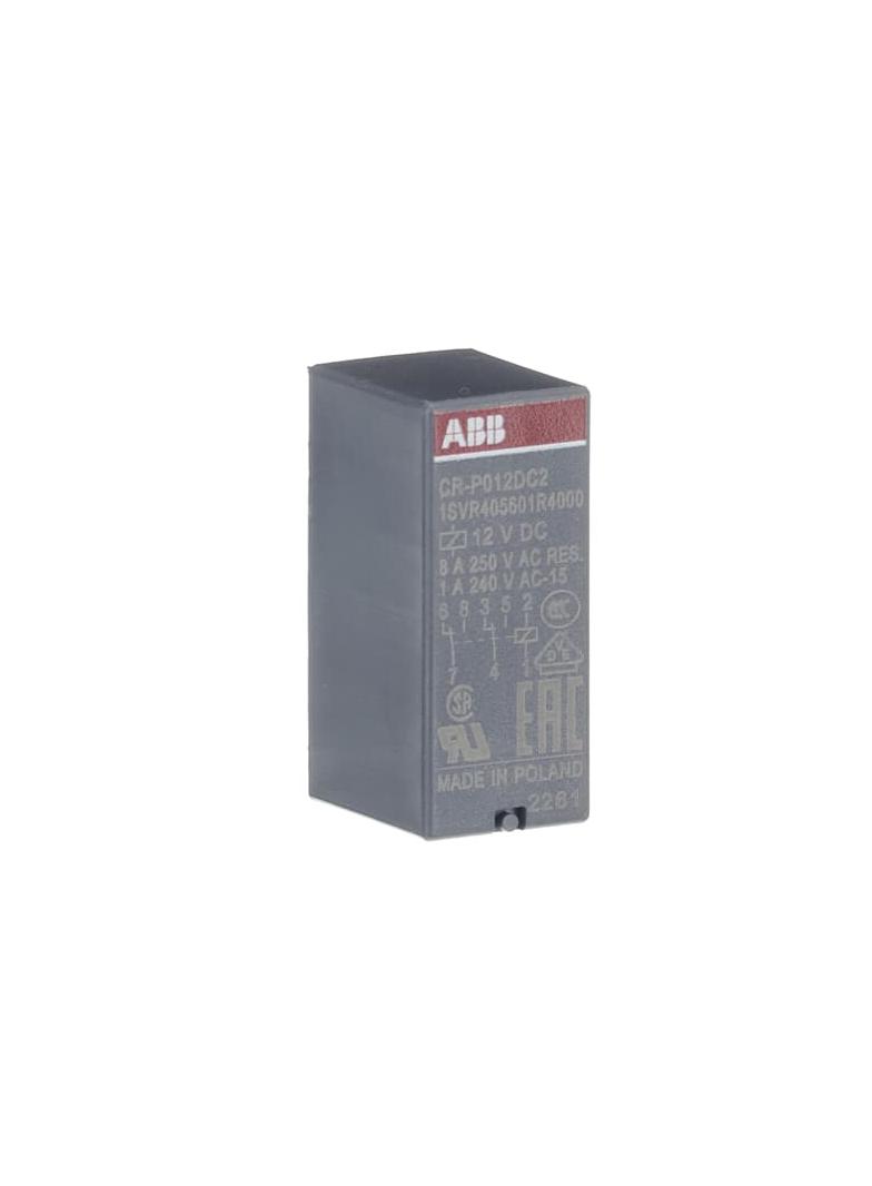 Przekaźnik CR-P012DC2, A1-A2=12V DC, 2 styki c/o 250V/8A 1SVR405601R4000 ABB