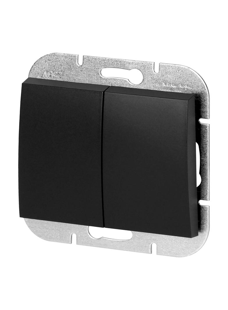 Łącznik podtynkowy świecznikowy Onyx, 10A, 250V, WP-2O, czarny OR-OE-7501/B ORNO