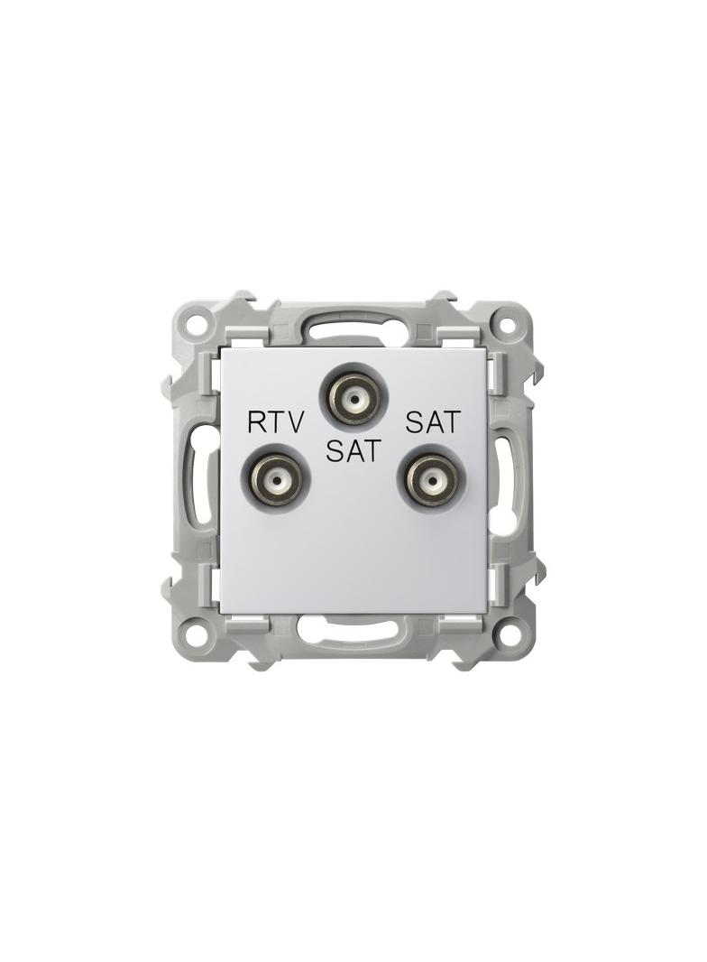 SZAFIR Gniazdo RTV-SAT z dwoma wyjściami SAT - kolor biały