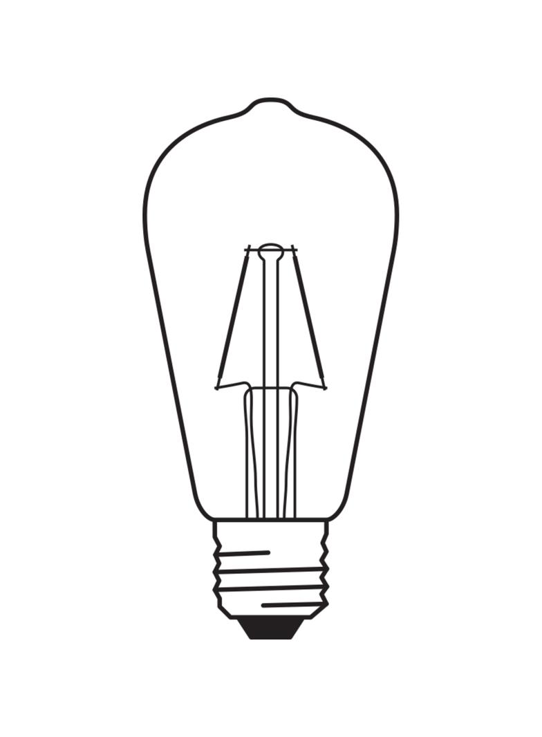 Lampa LED, klasyczny kształt bańki Edison 3W 827 230V szkło przezroczyste E27