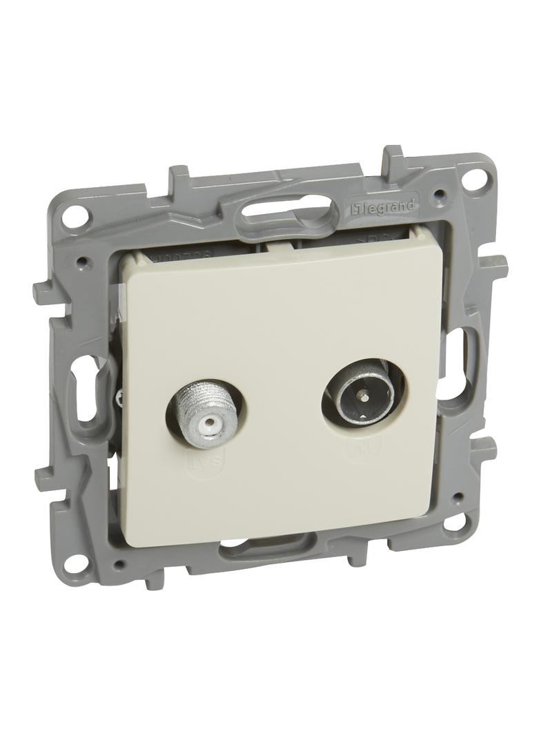 NILOE - GNIAZDO TV-SAT PRZELOTOWE 14 DB KREMOWE, Legrand