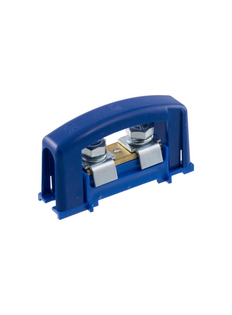 Zacisk ochronny 2x35, niebieski z pokrywą