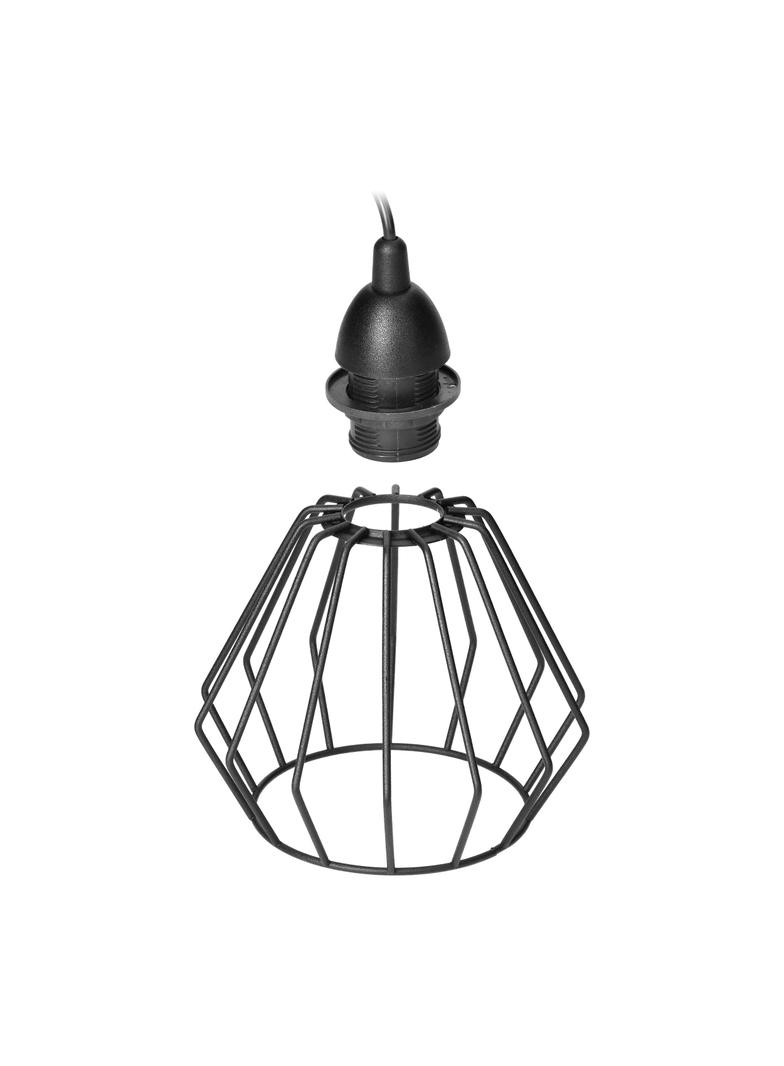 Waya 1P E27, lampa wisząca, max. 60W, czarna AD-LD-6263BE27M ORNO