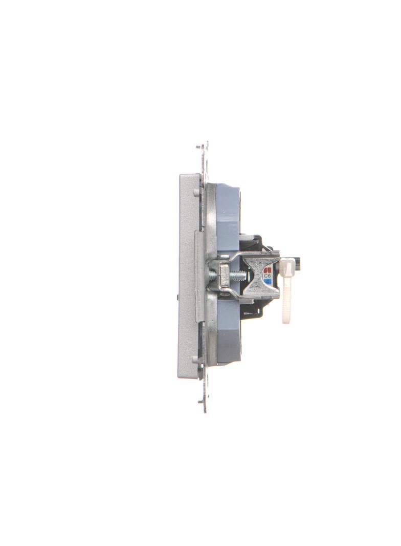 Simon 55 Gniazdo komputerowe pojedyncze RJ45 kategoria 6 z przesłoną przeciwkurzową Aluminium mat T61.01/143 KONTAKT