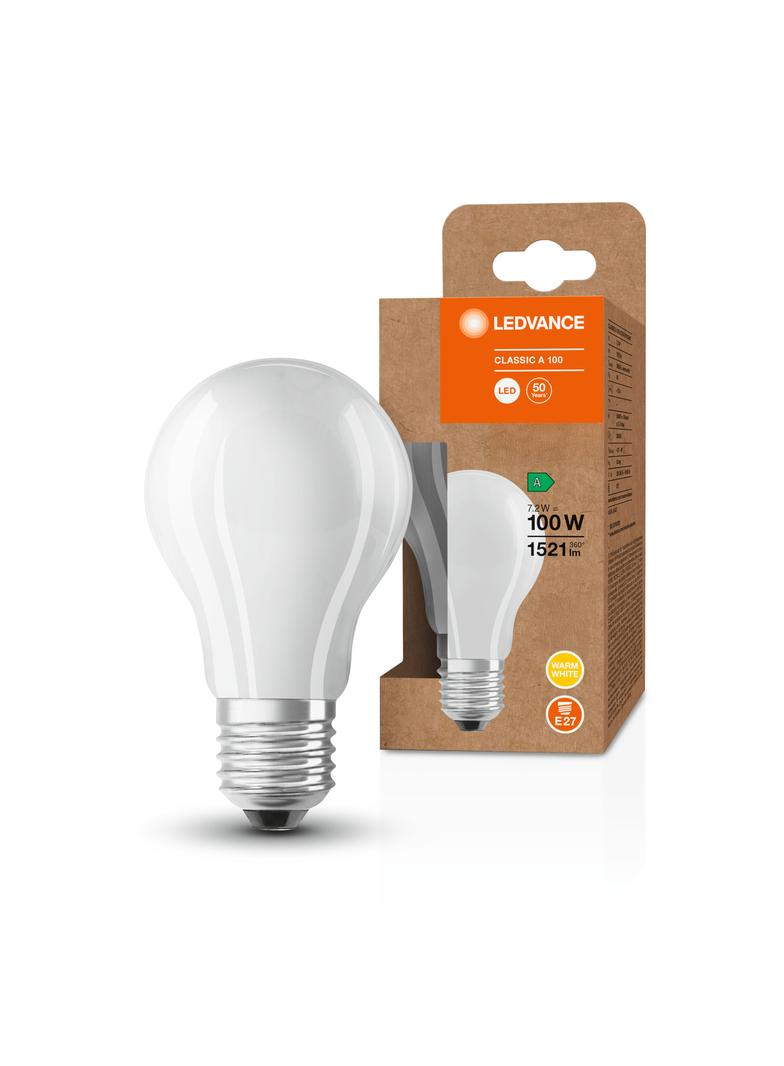 Lampa LED Classic A100 energooszczędna plastik 7,2W 830 E27 LEDVANCE