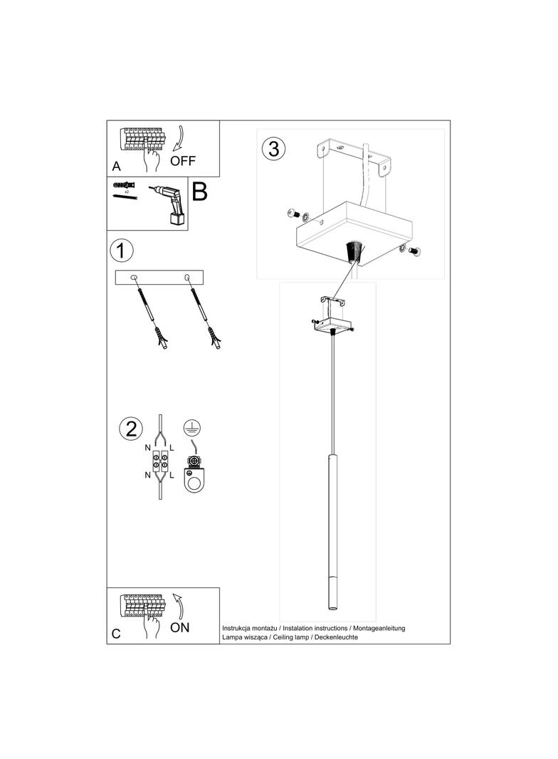 Sollux Lampa wisząca MOZAICA 1 czarny/złoto SL.0891