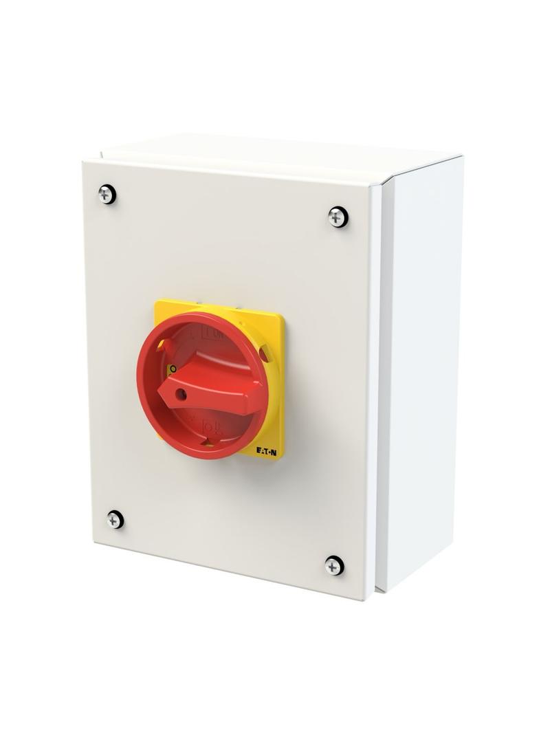 P3-63/SE3/SVB Rozłącznik 63A 3P w obudowie ze stali nierdzewnej rączka czerwono-żółta z blok. 197362