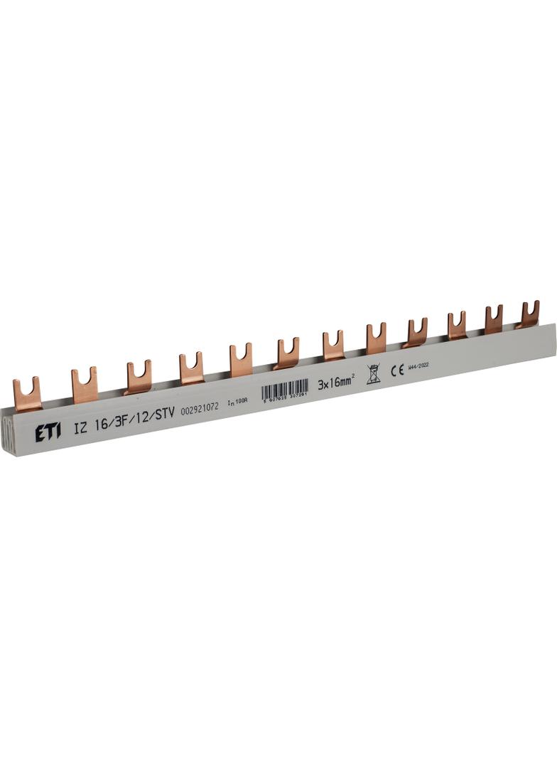Szyna łączniowa widełkowa 3P 100A 16mm2 (12mod.) IZ16/3F/12/STV 002921072 ETI
