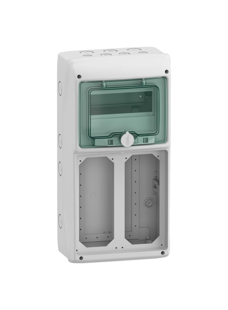 Rozdzielnica natynkowa 1x8 Mureva (dawna Kaedra) IP65 gMRV-1-8-NT-T/10 2 otwory 103x225mm 13186 Schneider