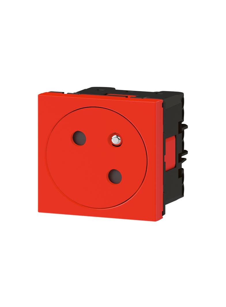 Mosaic Gn 2P+Z Podłączenie Przez Zaciski Automatyczne-2 Moduły Czerwone 16A-250V 077118L LEGRAND