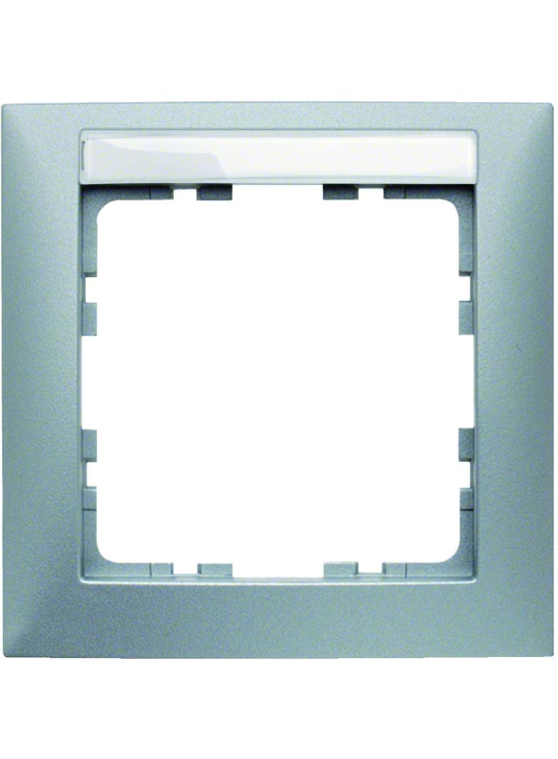 BERKER B.Kwadrat Ramka pojedyncza z polem opisowym aluminium mat 10119959 HAGER