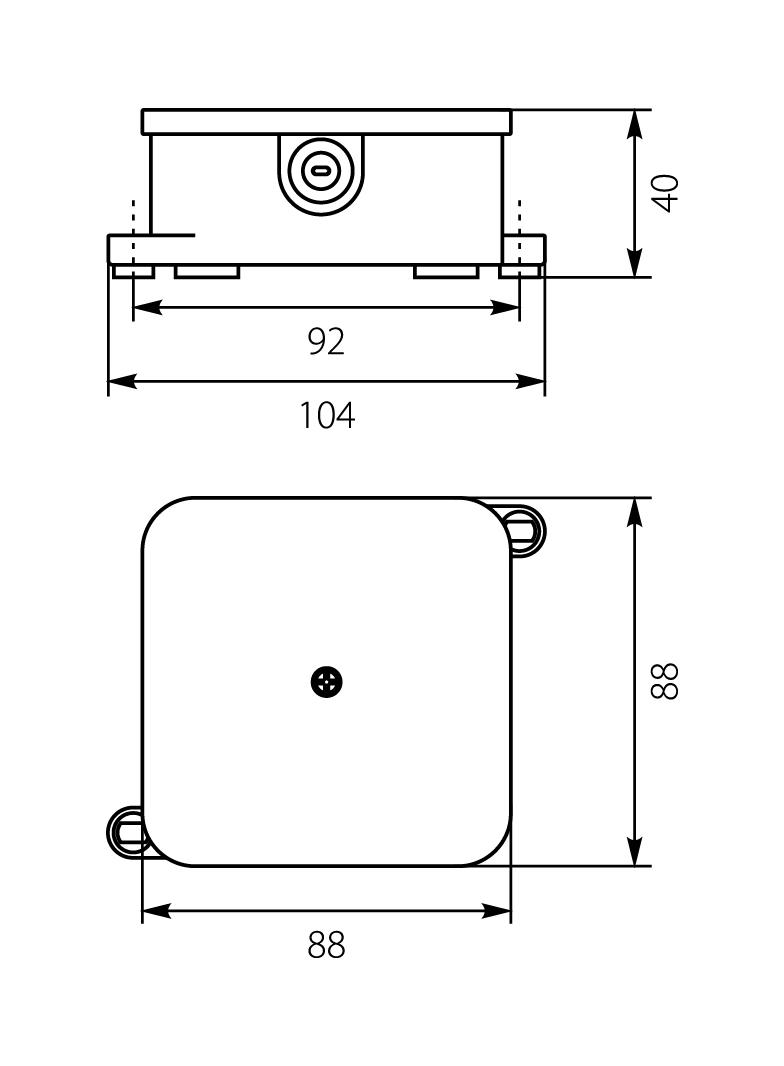 VP-61 Puszka (1 wkręt) n/t 88x88x40mm IP44 400V Z-ac. biała VP 061-51 61.170 OPATÓWEK