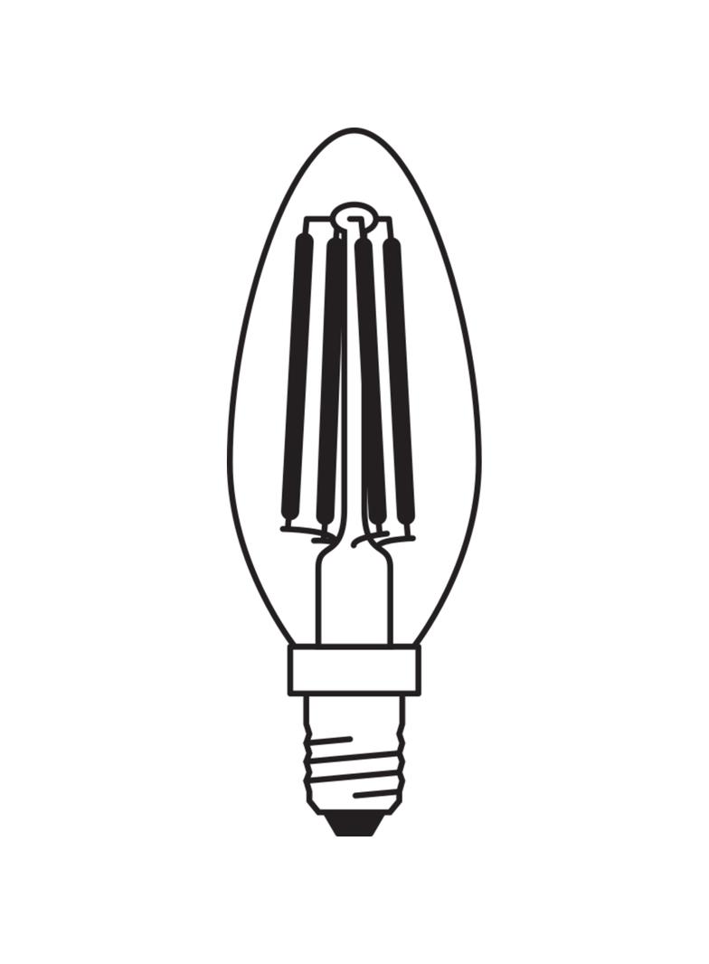 Żarówka LED x2 B35 Świeczka E14 4W = 40W 470lm 4000K Neutralna 300° Retrofit Filament CLASSIC Osram
