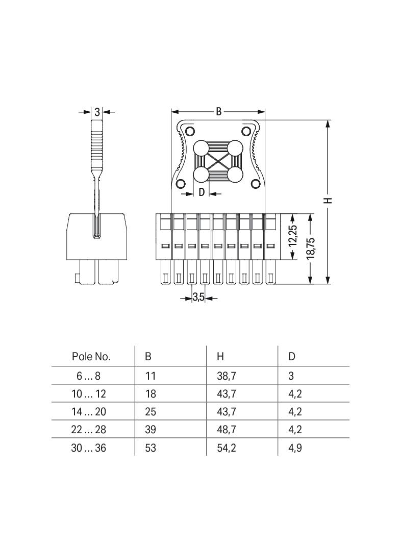1-przewodowe gniazdo, 2-rzędowe /20szt./ WAGO