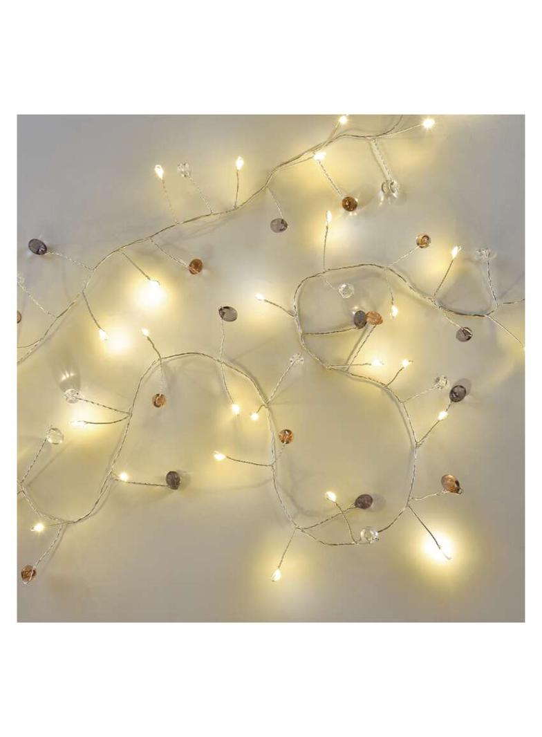 Lampki świąteczne girlanda cyrkonie 40 LED 1,2 m 3x AA ciepła biel IP20 timer DCGW16 EMOS